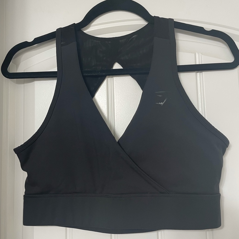 Gymshark X Nikki Blackketter Cross Back Sports Bra Black Marl